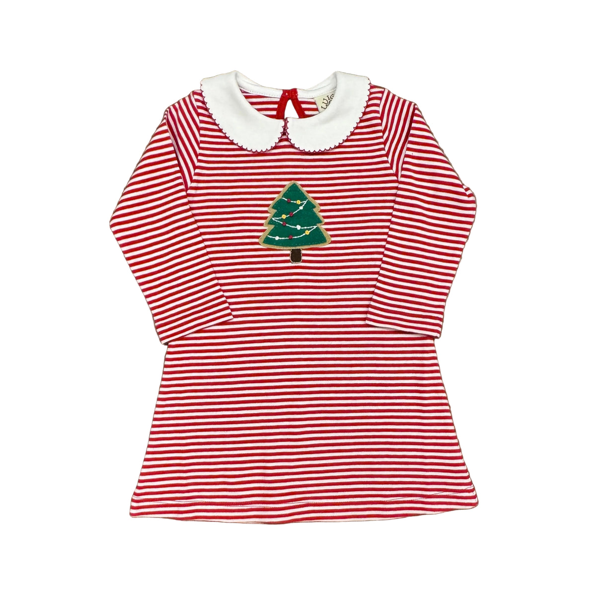 A-Line Peter Pan Dress with Christmas Tree Cookie Applique