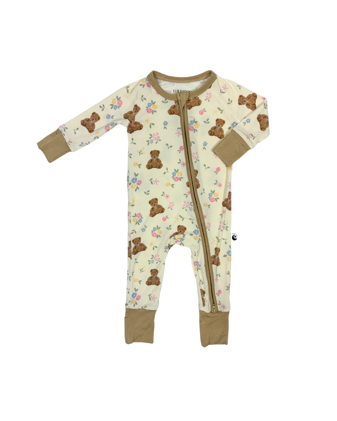 2-Way Zipper Romper: Teddy in Bloom