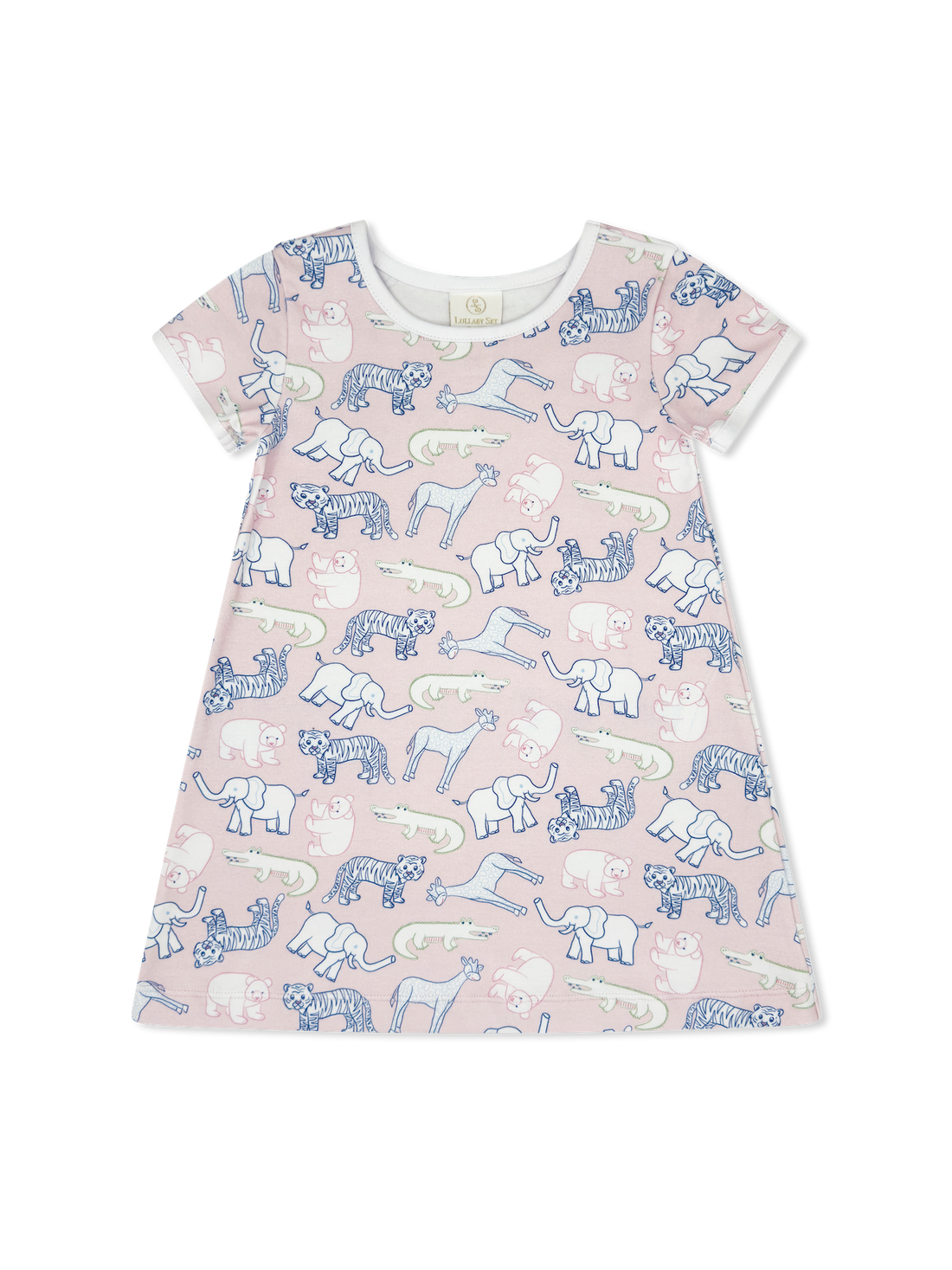 Zoo Print Faith Play Dress: Light Pink