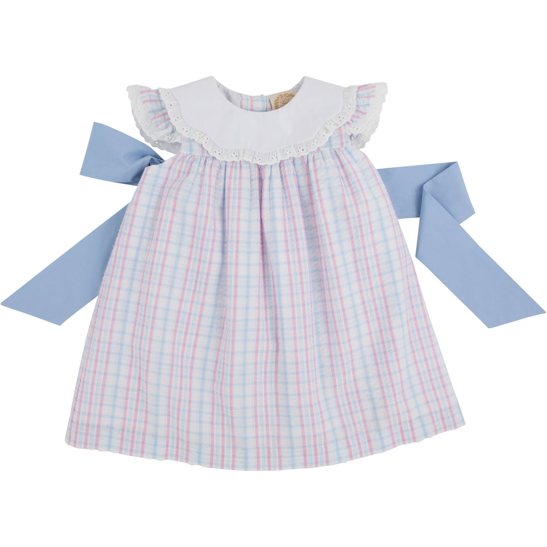 TBBC Franny Frock: Beale Street Blue with Hamptons Hot PInk