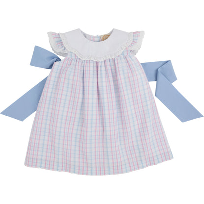 TBBC Franny Frock: Beale Street Blue with Hamptons Hot PInk