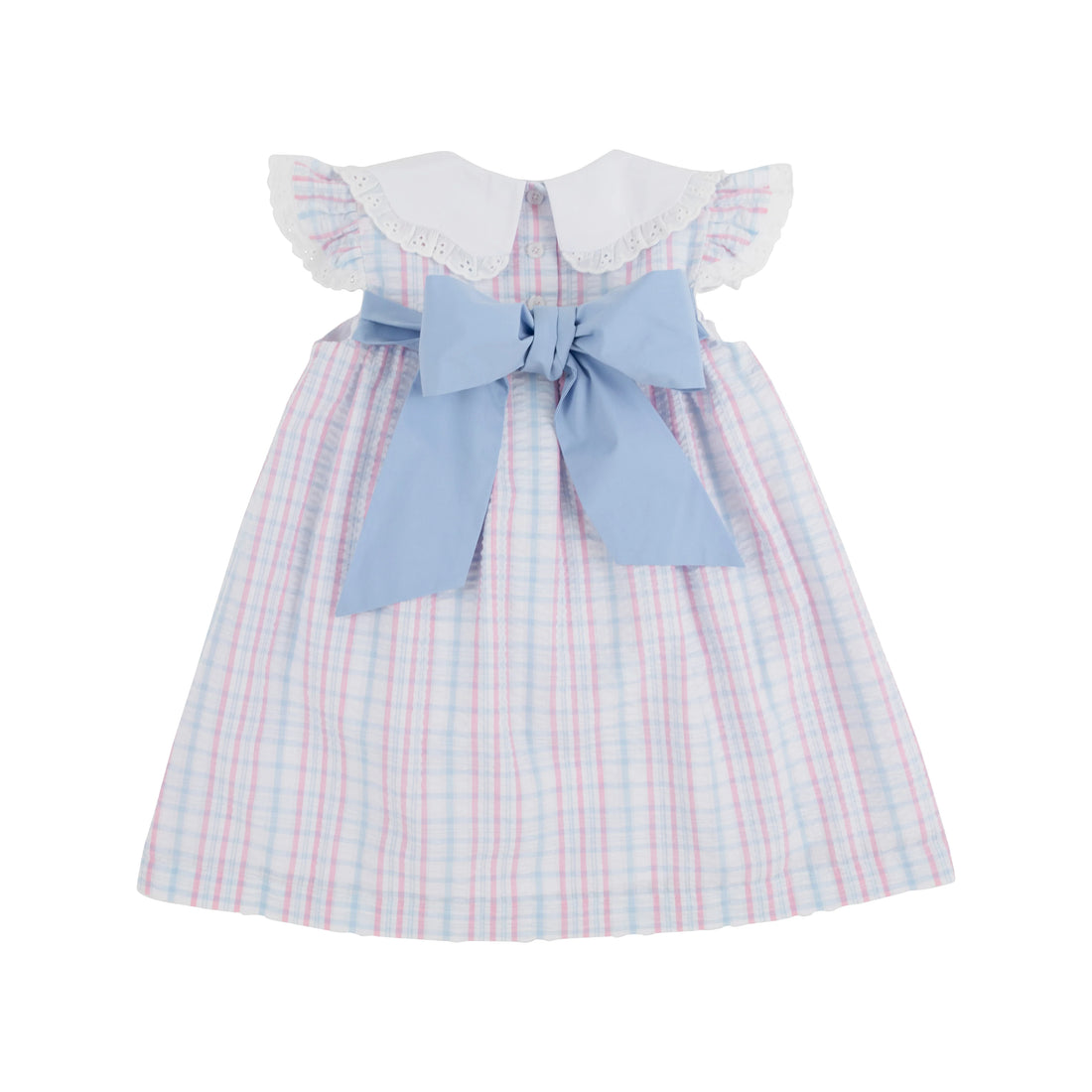 TBBC Franny Frock: Beale Street Blue with Hamptons Hot PInk
