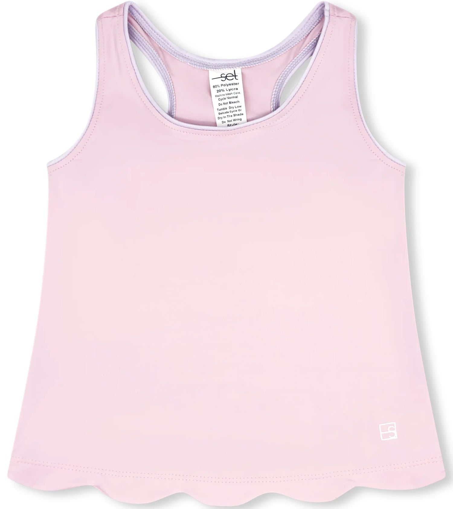 Anna Scallop Tank: Cotton Candy Pink