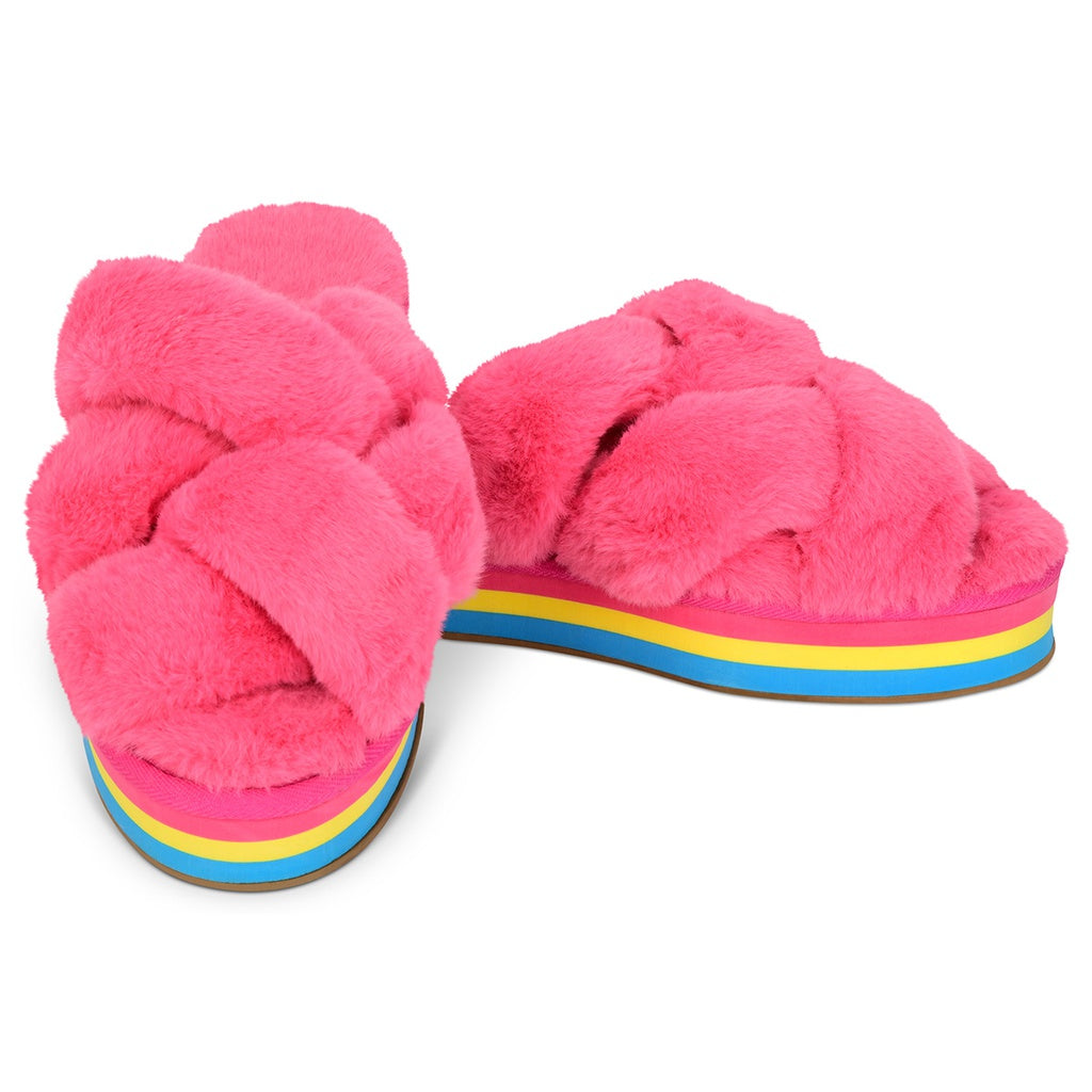 Iscream Furry Platform Slippers