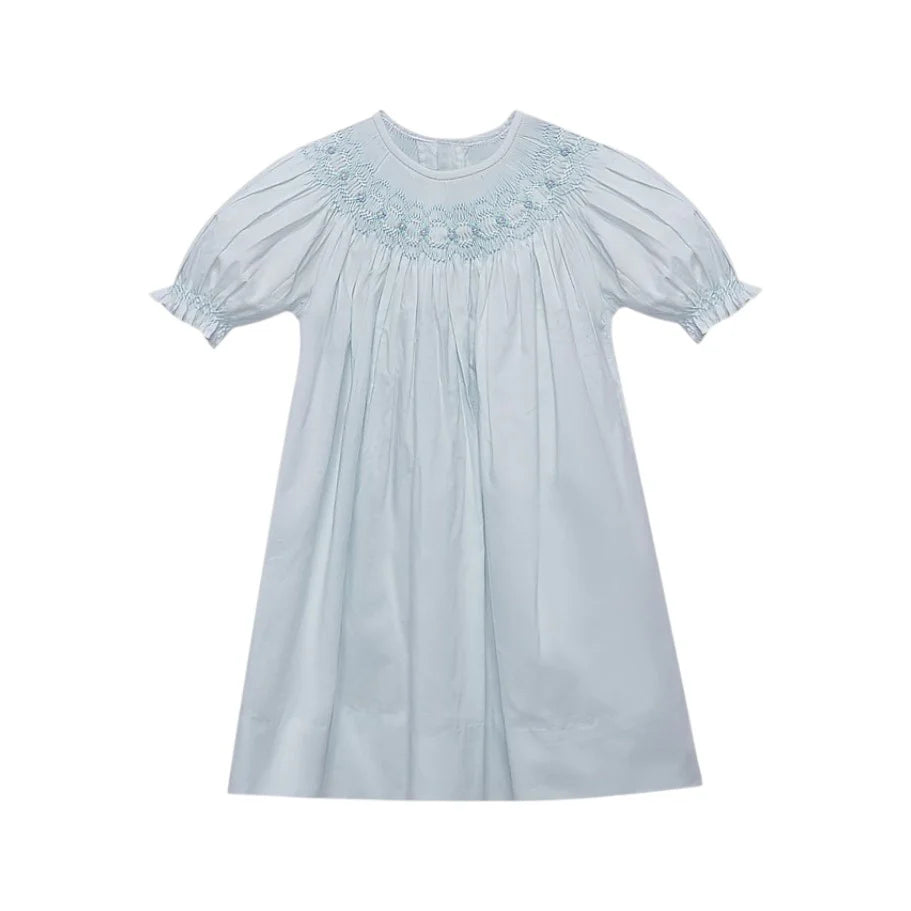 Blue Georgette Bishop Dress: Azure Afternoon