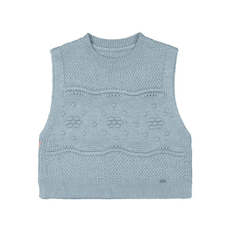 Girls Knit Vest: Blue