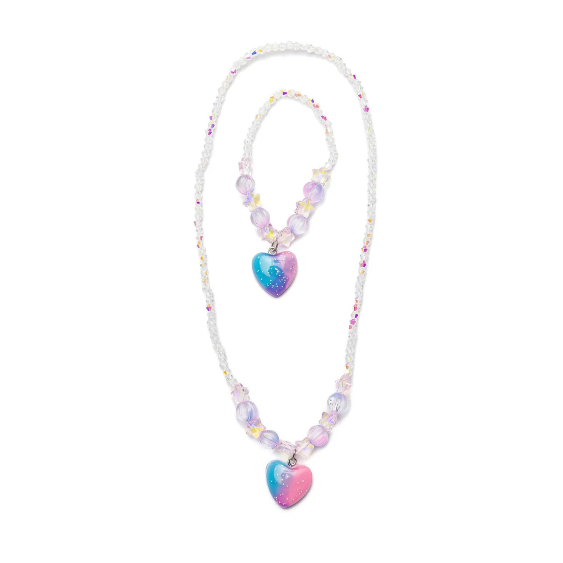 Galaxy Heart Necklace &amp; Bracelet Set