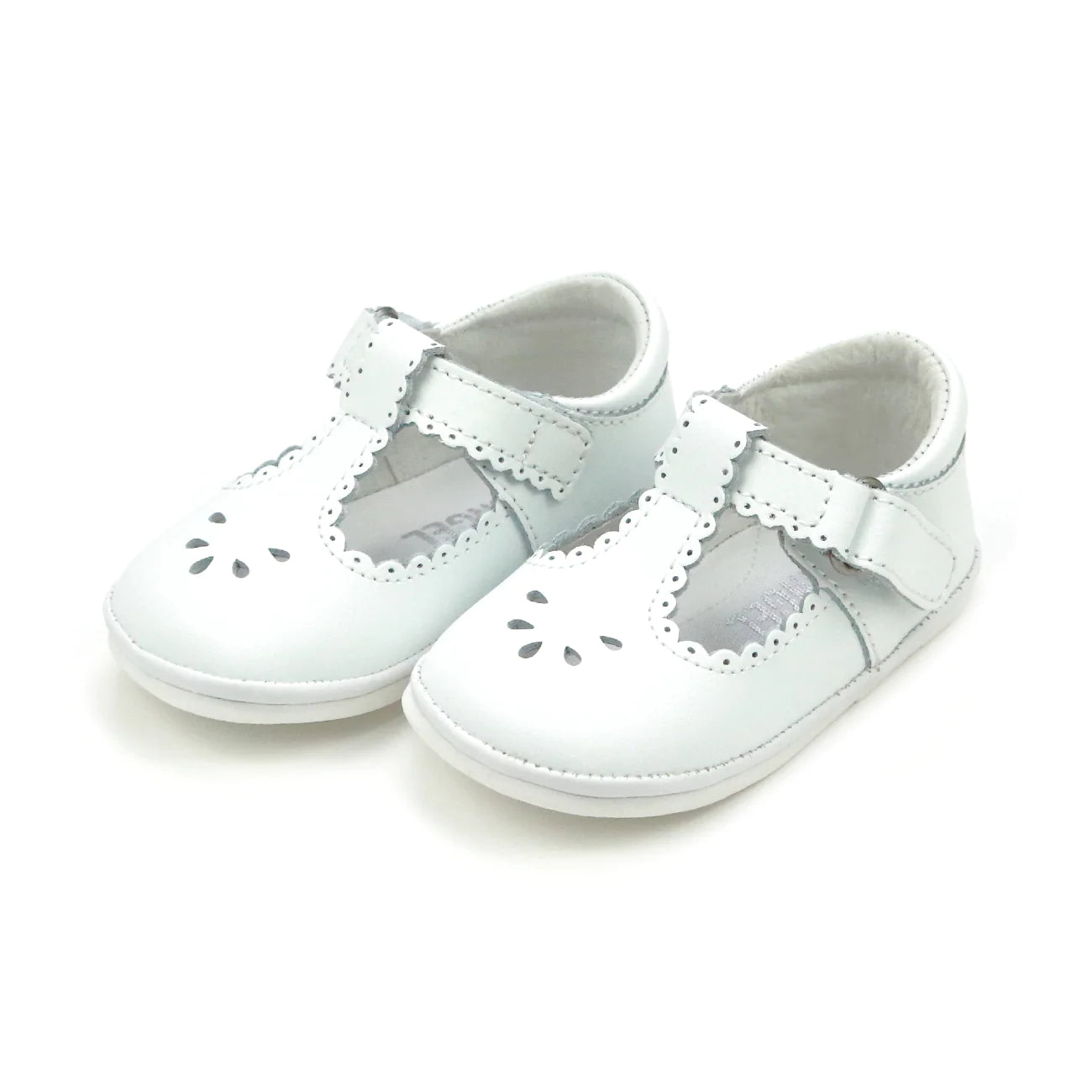 Dottie Scalloped Perforated Mary Jane: White