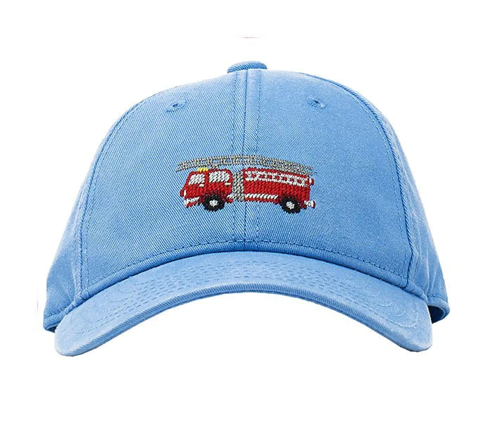 Harding Lane Baseball Hat: Light Blue with Fire Truck