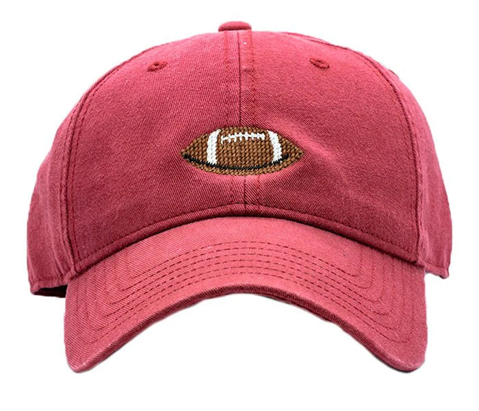 Harding Lane Baseball Cap: Weathered Red with Football