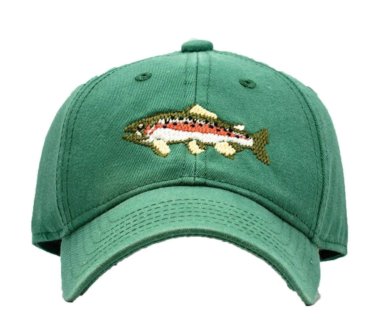 Harding Lane Baseball Hat: Moss Green with Trout