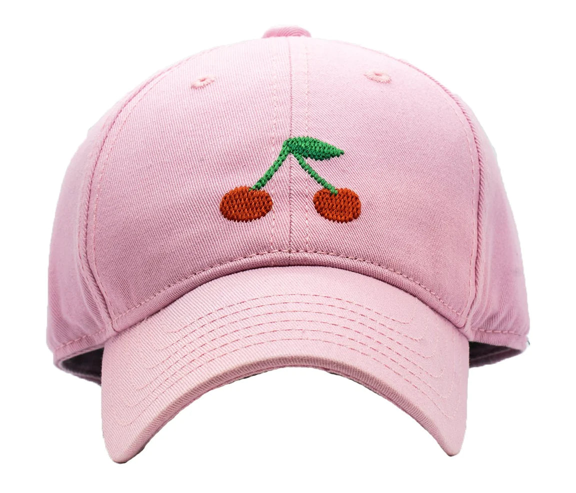 Harding Lane Baseball Hat: Light Pink with Cherries