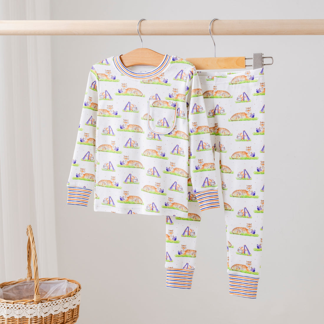 Mascot Mania Organic Cotton LS Pajama Set: Auburn