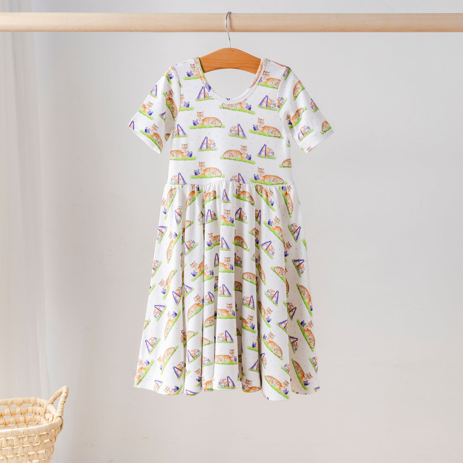 Mascot Mania Organic Cotton Twirl Dress: Auburn