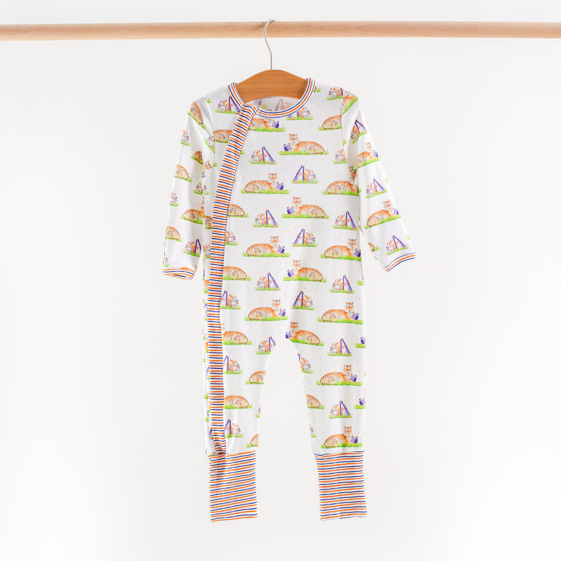 Mascot Mania Organic Cotton Zipper Pajama: Auburn