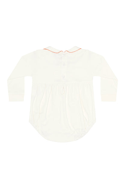 Ivory Pumpkin Patch Embroidered Bubble