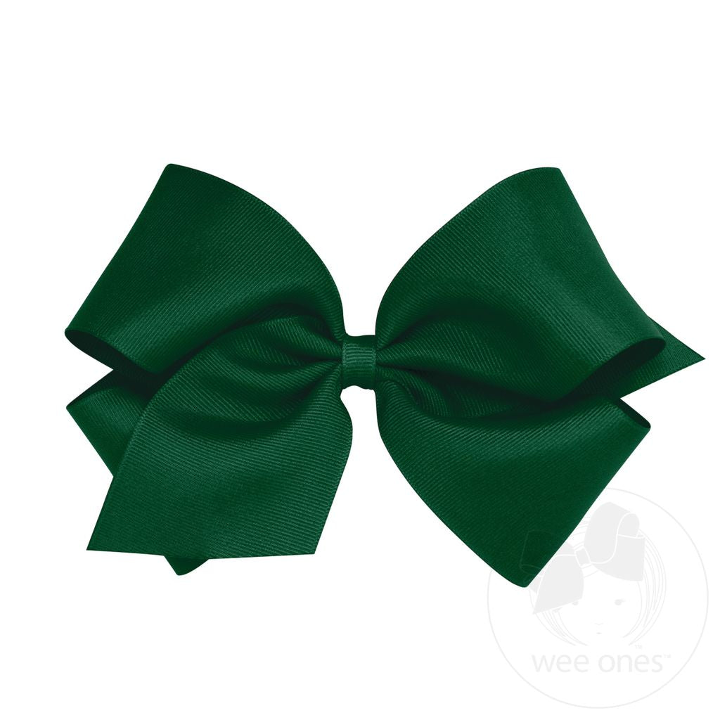 King Classic Grosgrain Hair Bow: Forest Green