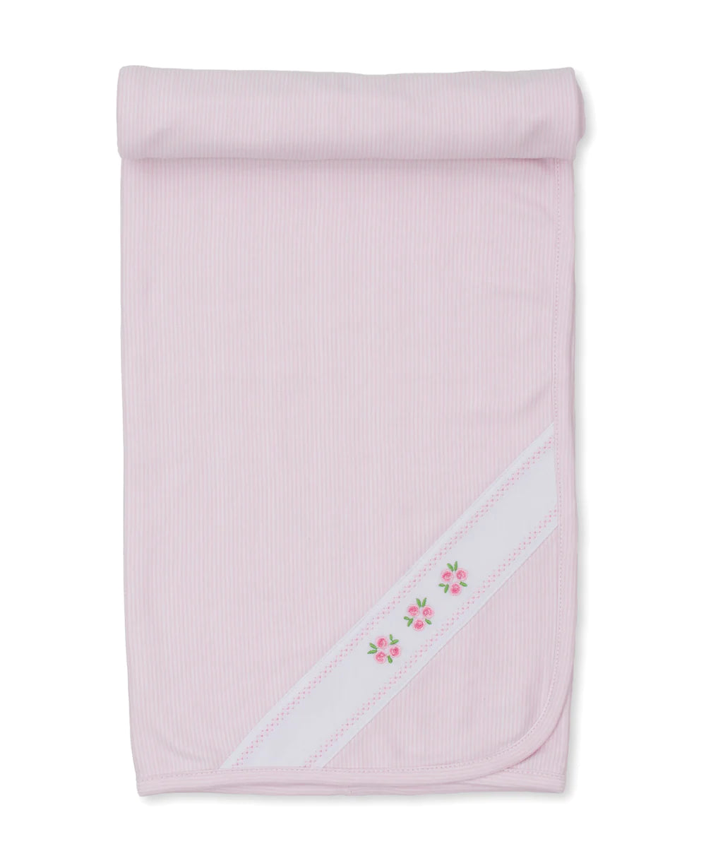 Classic Treasures Blanket: Pink with Floral Embroidery