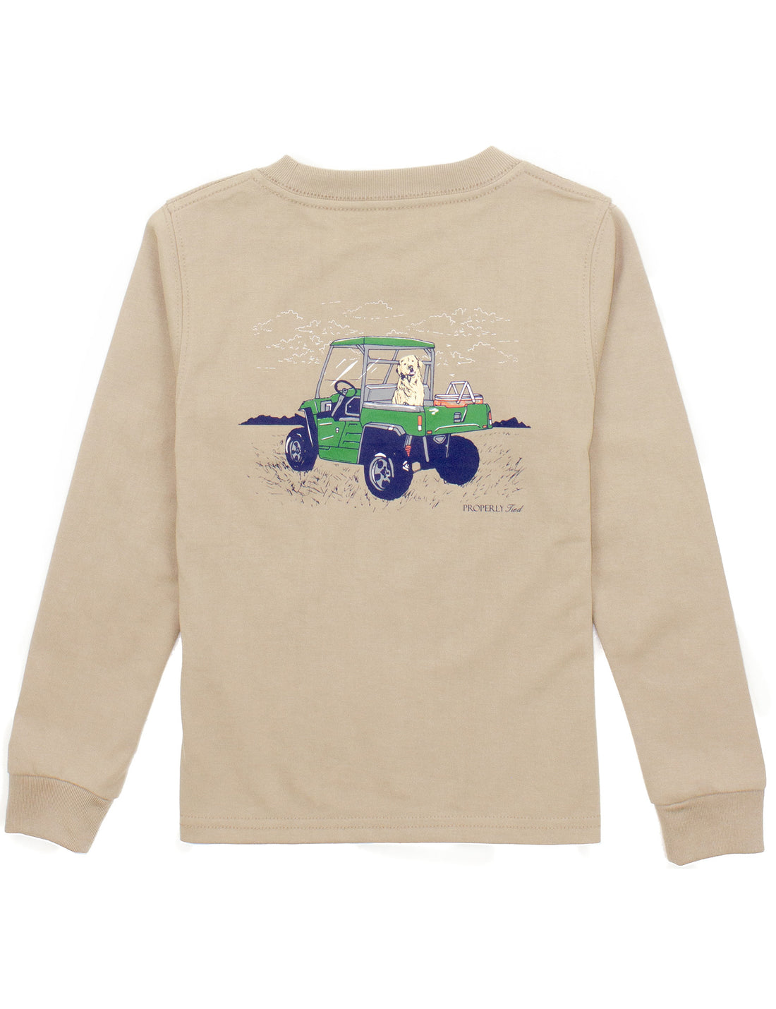 Properly Tied Boys LS Graphic Tee: Sand with Side by Side