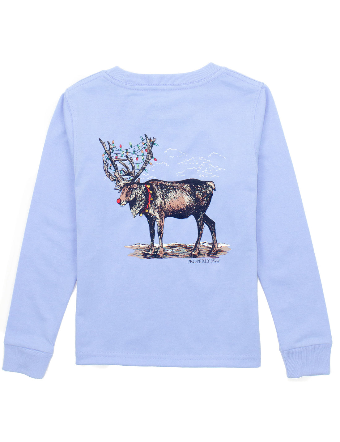 Properly Tied Boys Reindeer Light Blue