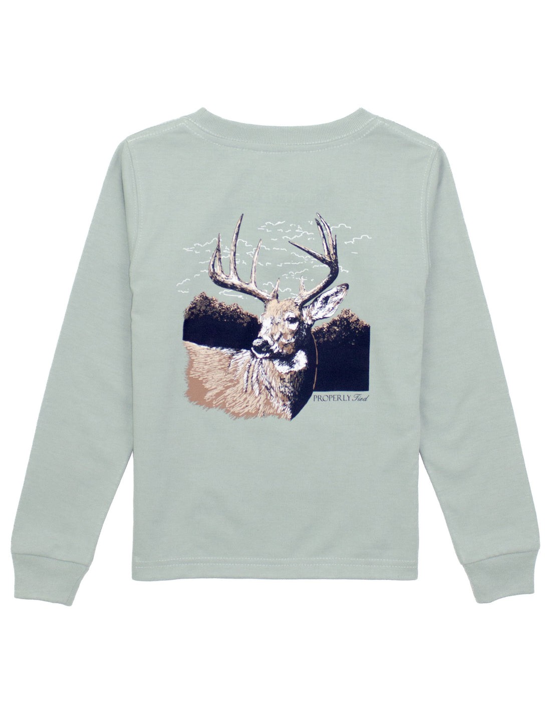 Buck LS Graphic T-Shirt: Sage