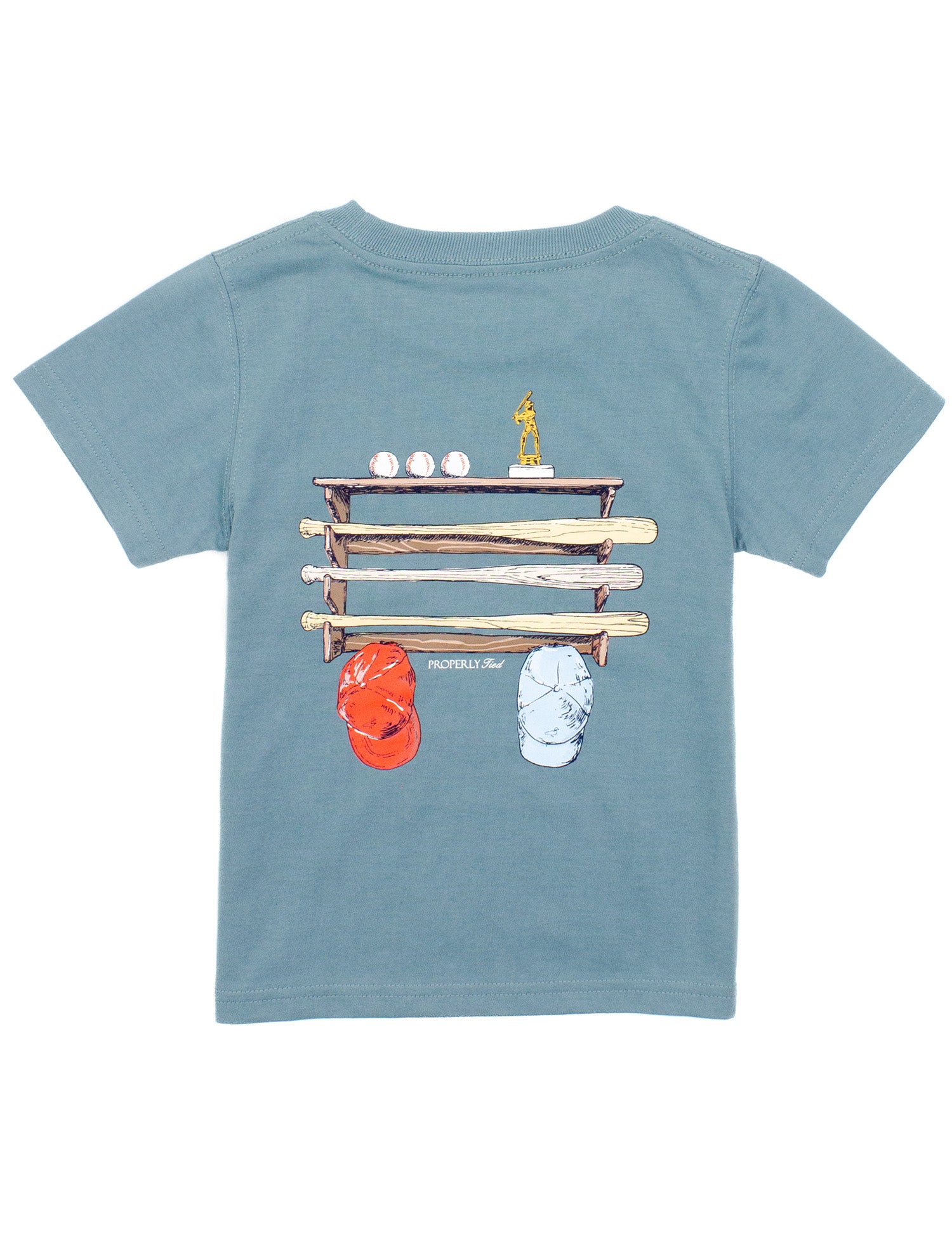 Bat Rack SS T-Shirt: Steel Blue