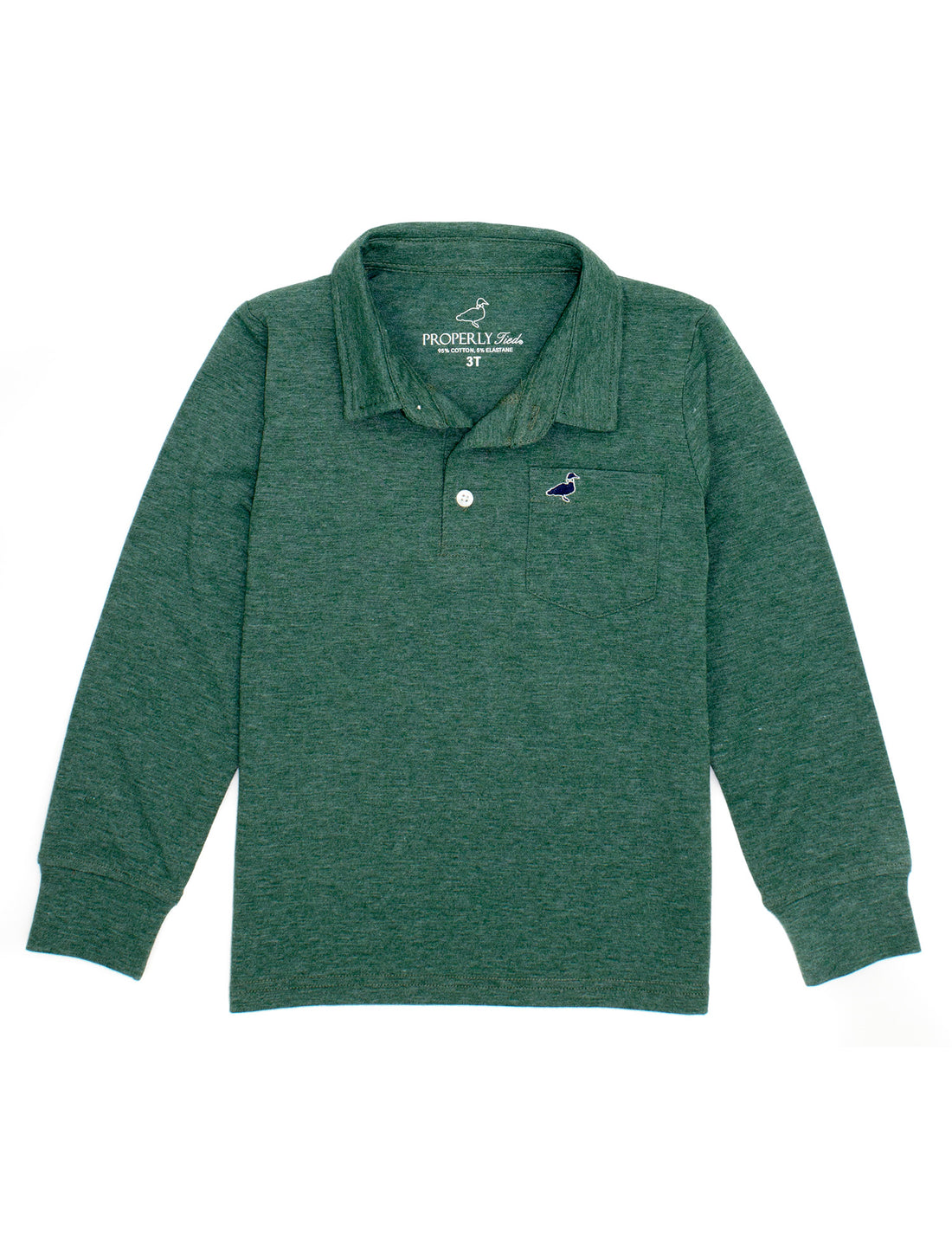 Harrison LS Pocket Polo: Hunter Green