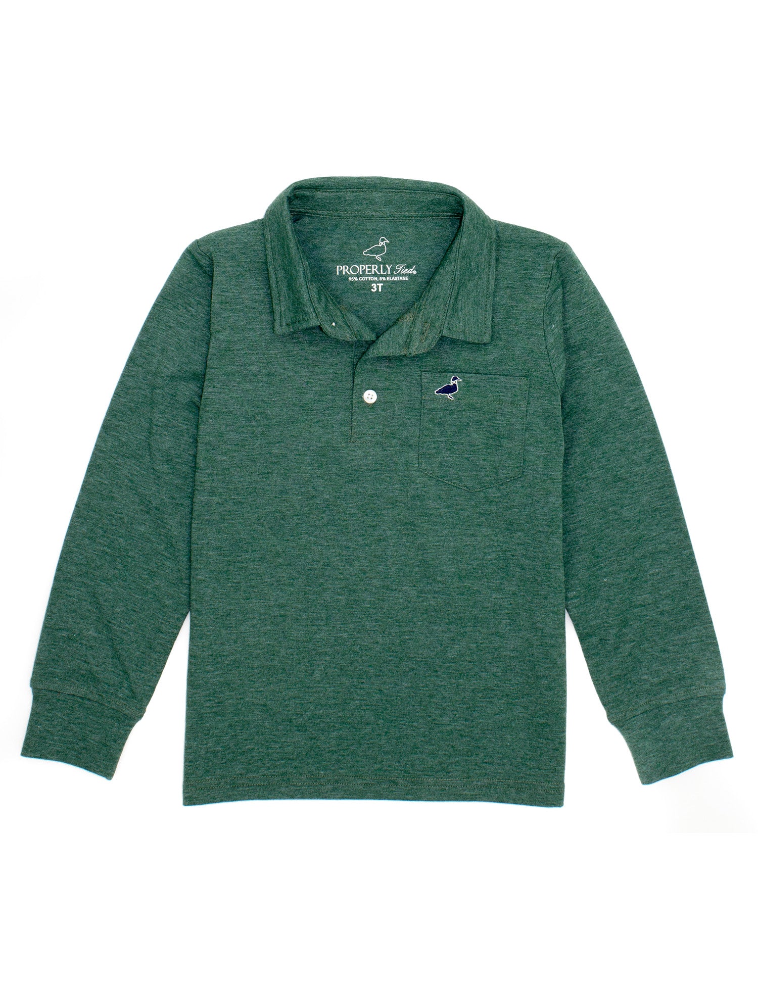 Harrison LS Pocket Polo: Hunter Green