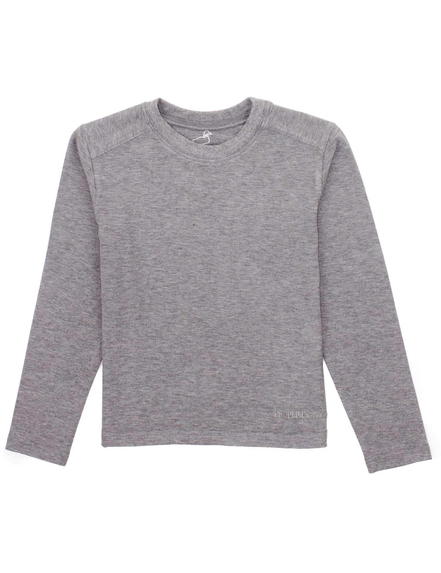 Properly Tied Boys LS Shoreline Crew: Heather Grey