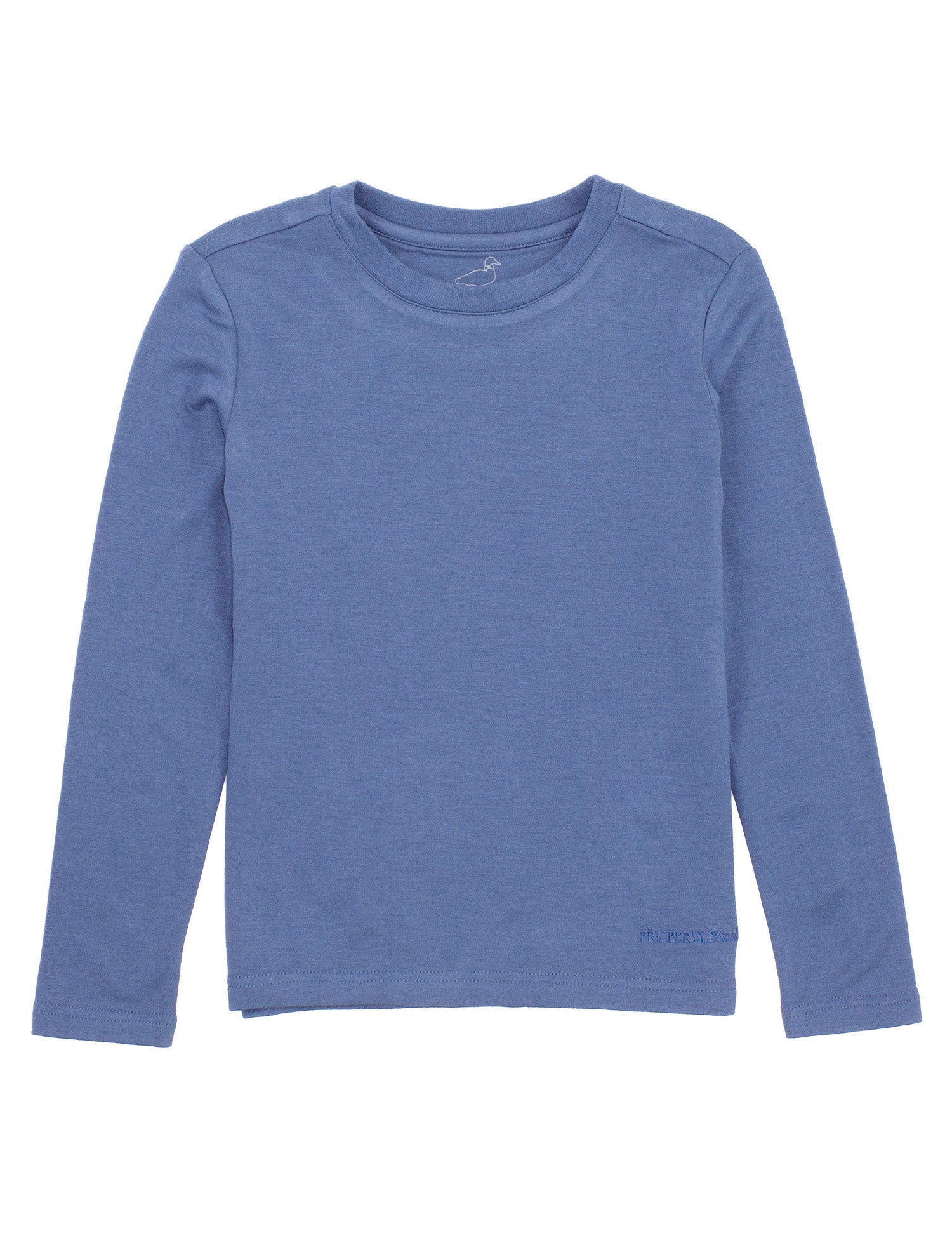 Properly Tied Boy LS Shoreline Crew: Stone Blue