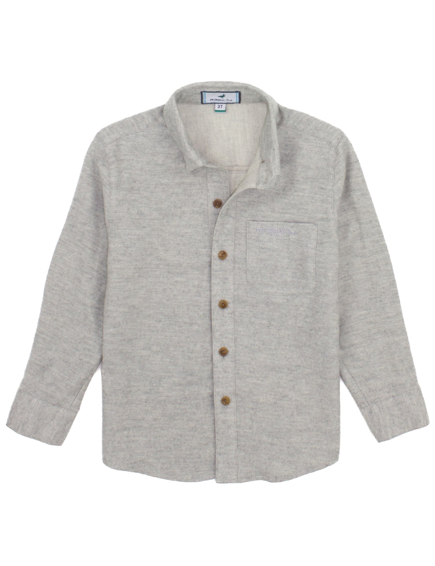 Properly Tied Boys LS Breeze Shirt: Pewter