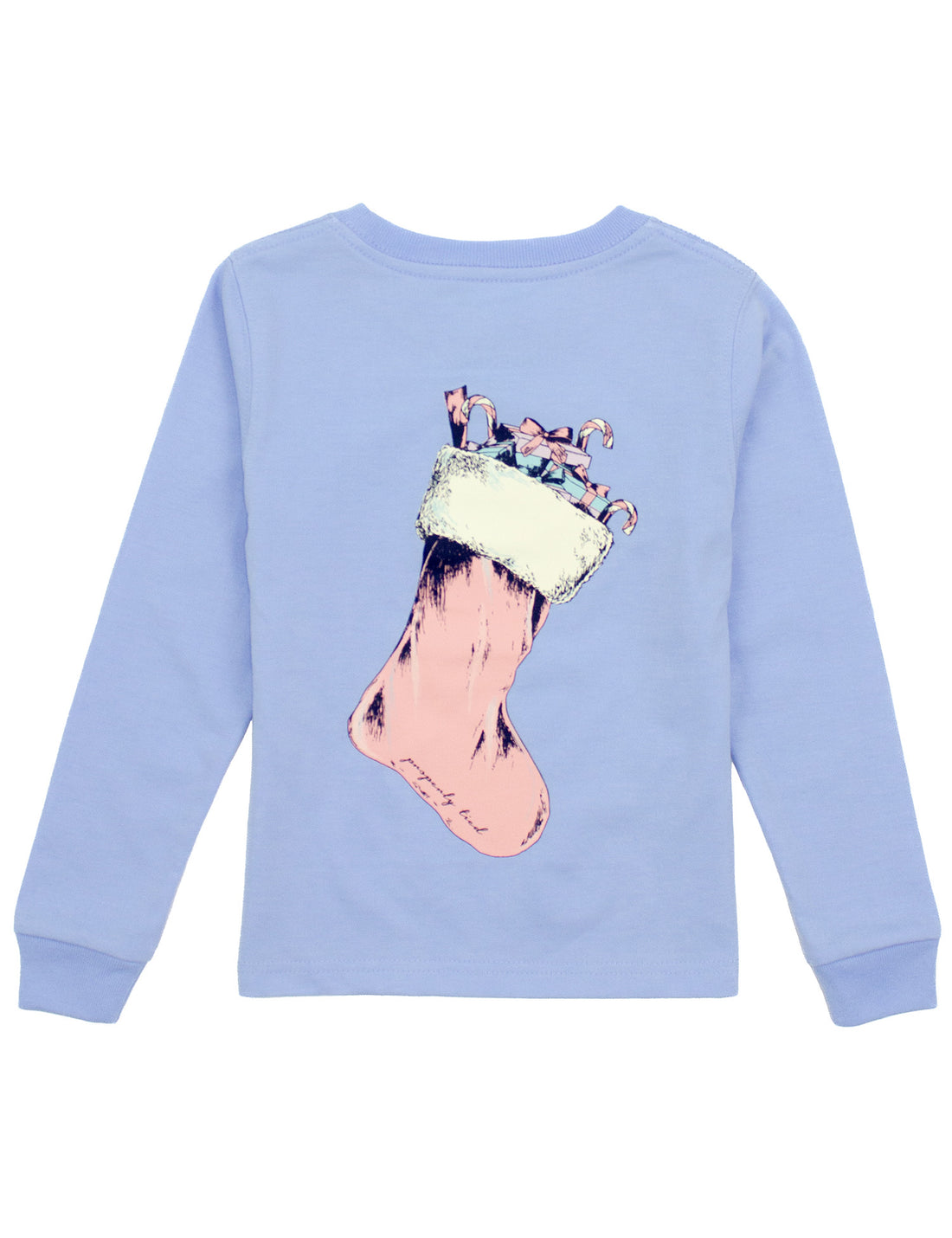 Girls Light Blue Graphic Tee: Stocking