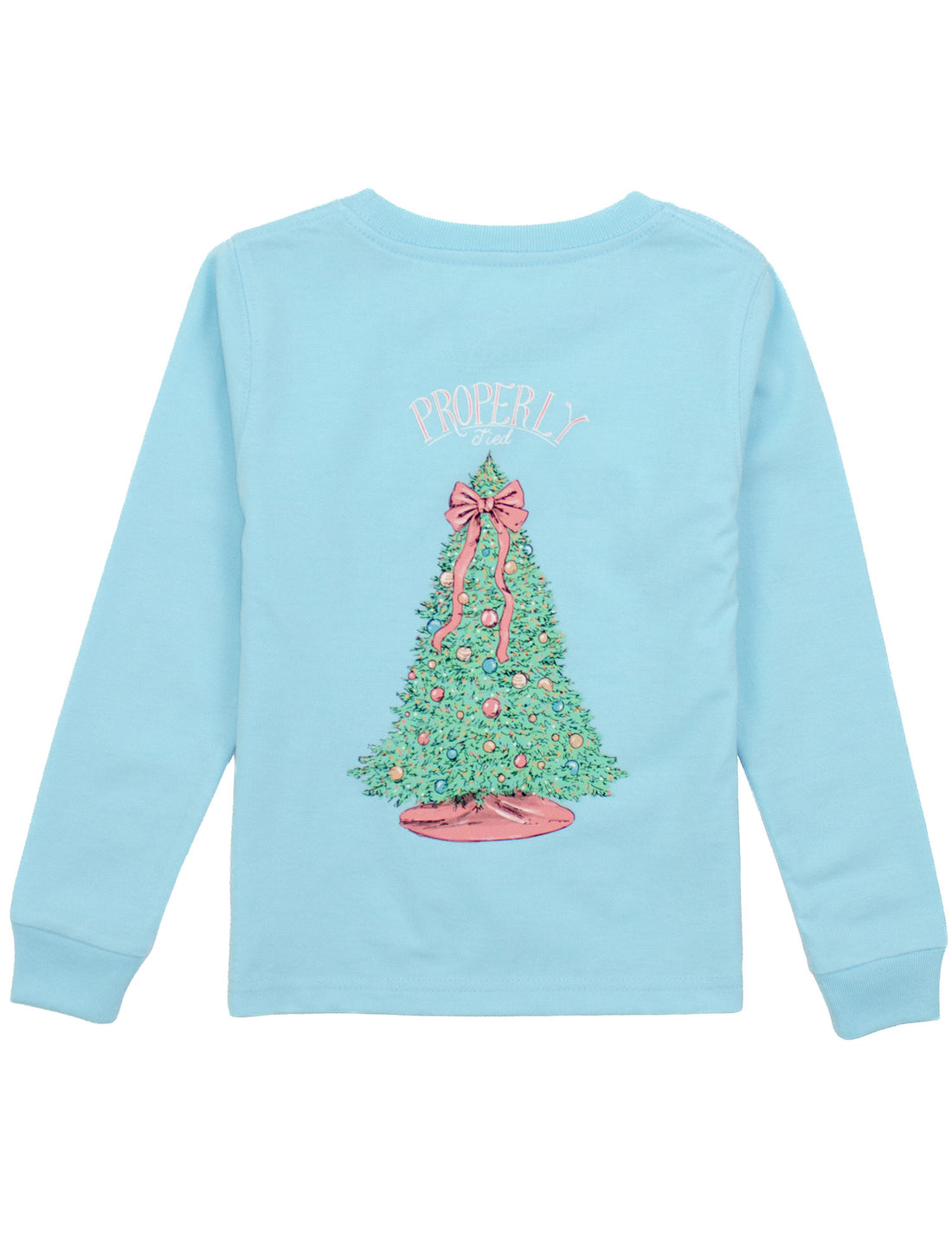 Girls Powder Blue Graphic Tee: Merry &amp; Bright