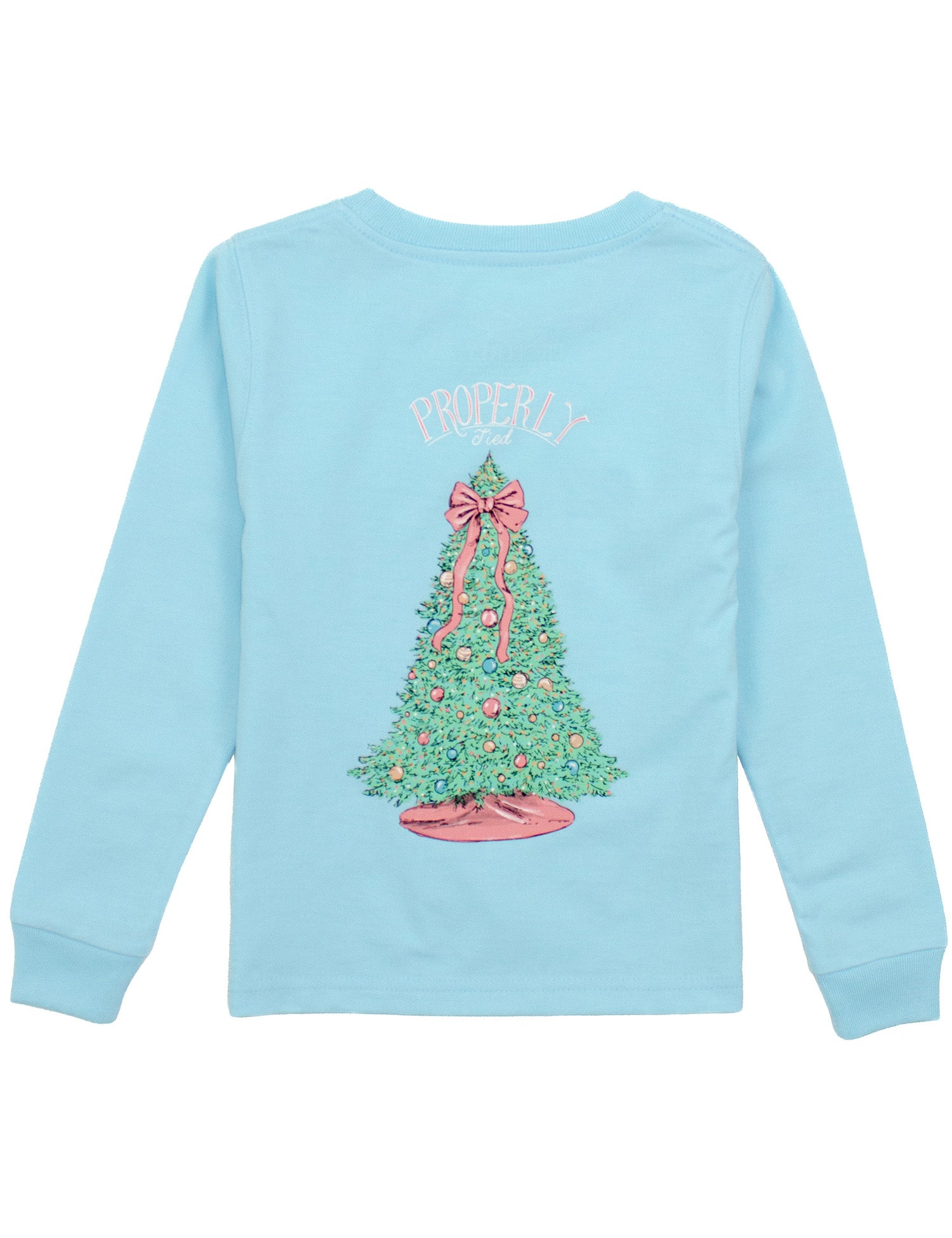 Girls Powder Blue Graphic Tee: Merry &amp; Bright