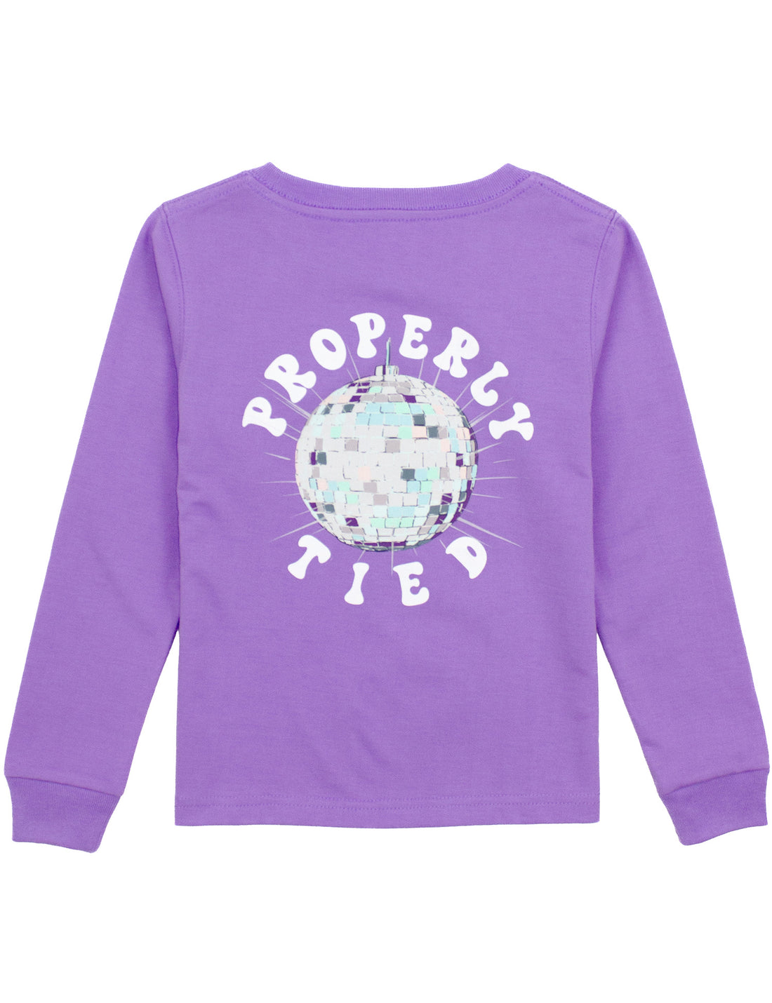 Girls Light Purple LS Graphic Tee: Disco Ball