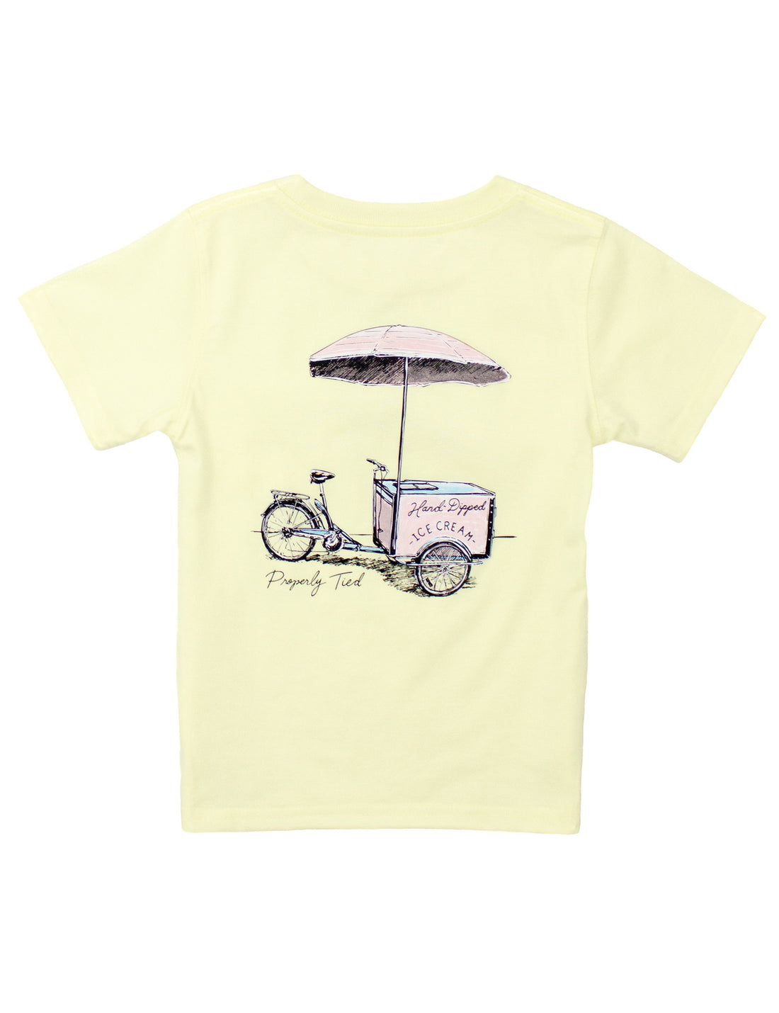 Girls Ice Cream Cart SS T-Shirt: Light Yellow