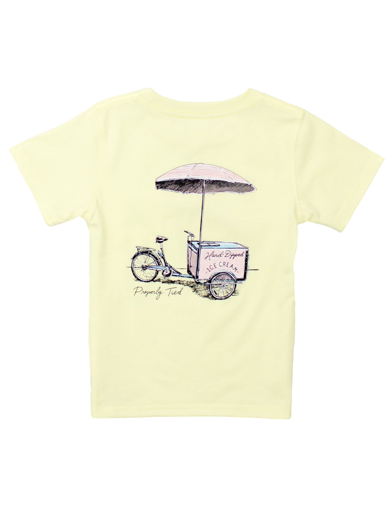 Girls Ice Cream Cart SS T-Shirt: Light Yellow