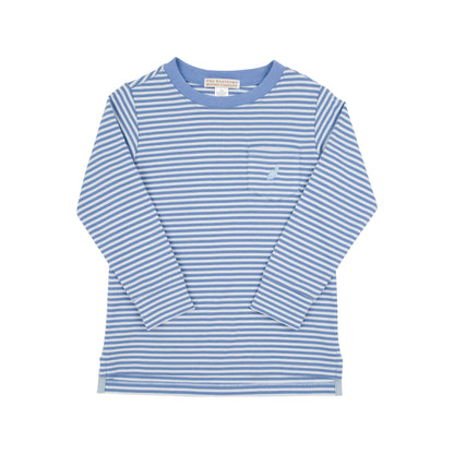 TBBC LS Carter Crewneck: Barbados Blue Stripe w/Buckhead Blue Stork