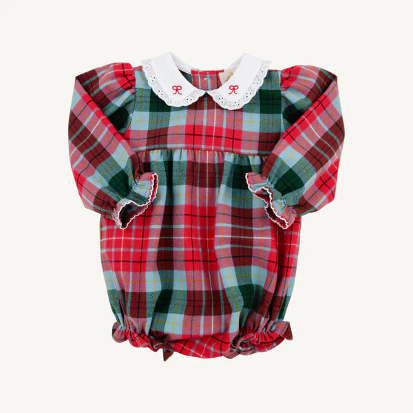Long Sleeve Britt Bubble: Wilson Pier Plaid with Worth Avenue White