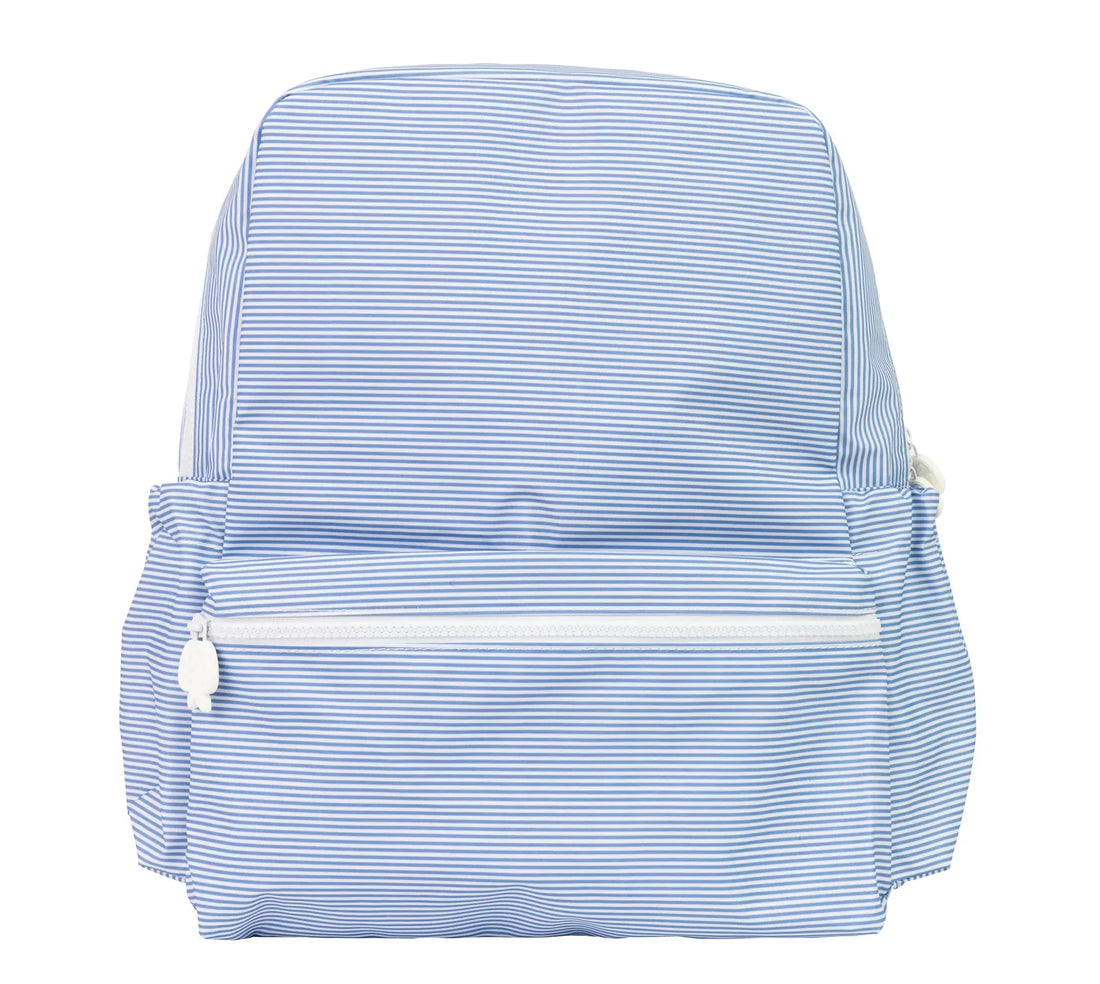 Apple of my Isla The Backpack (large): Navy Mini Stripe