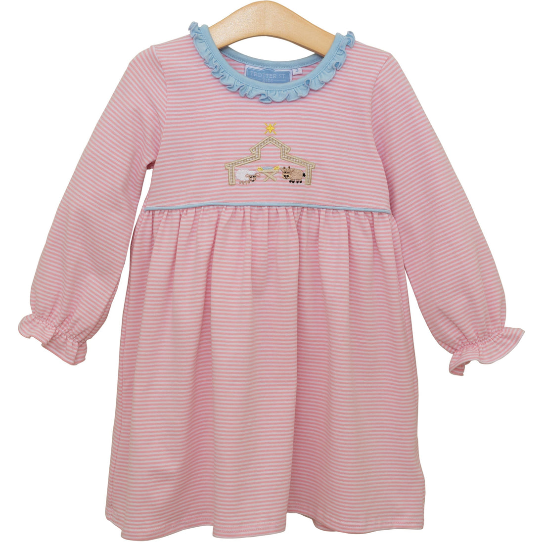 Light Pink LS Nativity Embroidered Dress