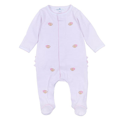 Touchdown Cutie Embroidered Snap Footie: Pink