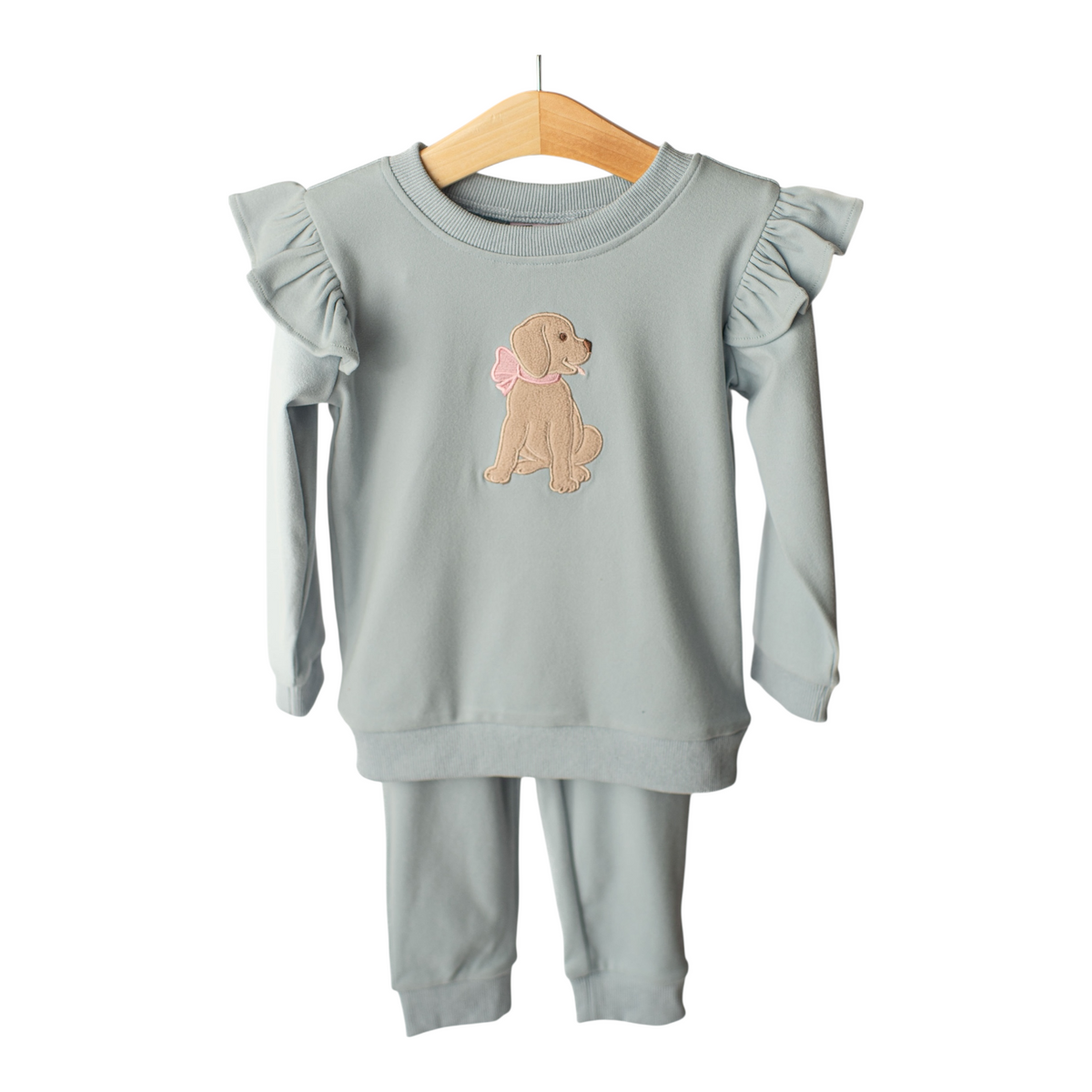 Puppy Applique Girls Jogger Set