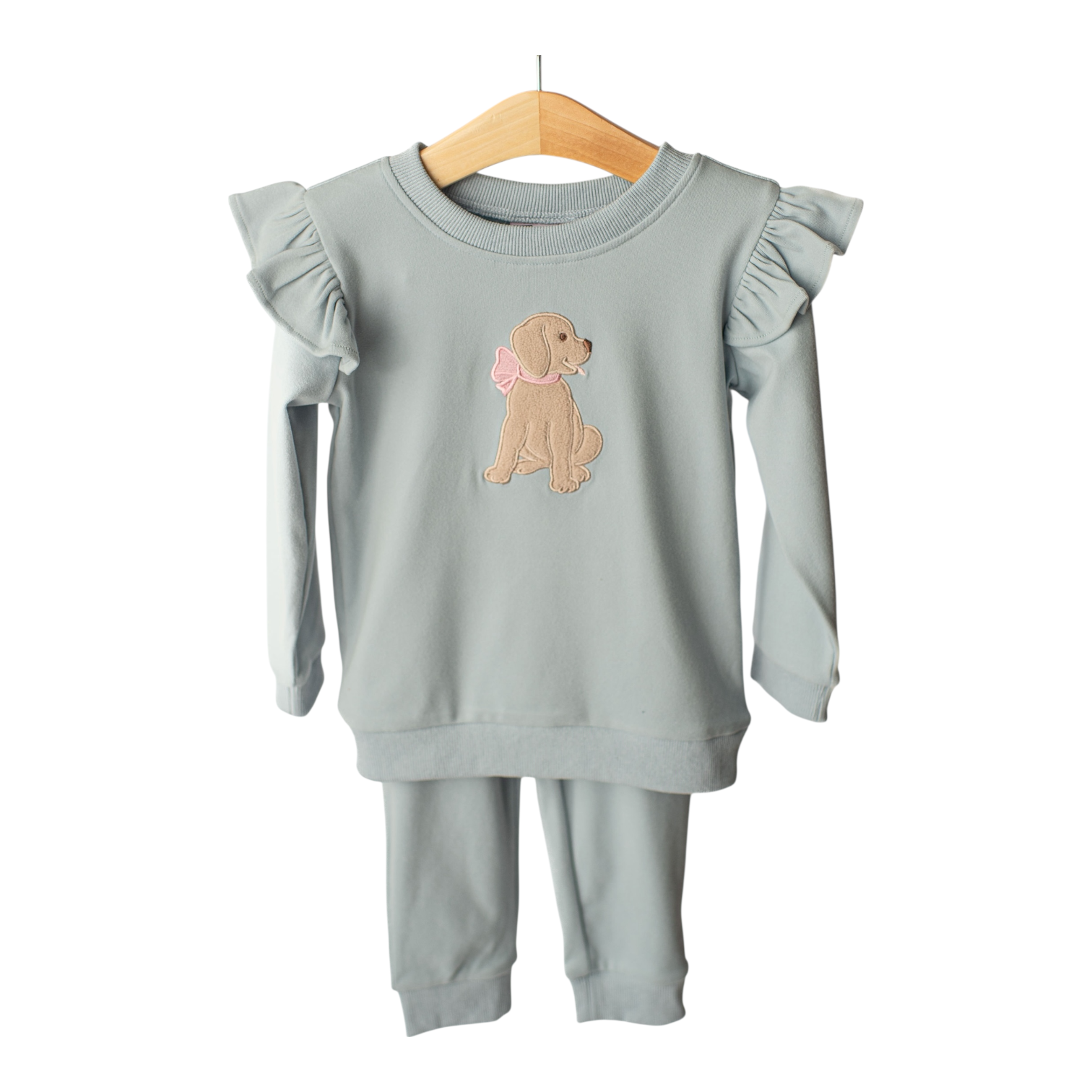 Puppy Applique Girls Jogger Set