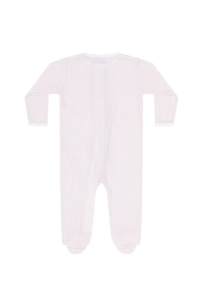 Pink Classic Stripes Zipper Footie