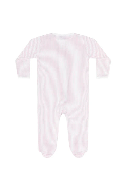 Pink Classic Stripes Zipper Footie