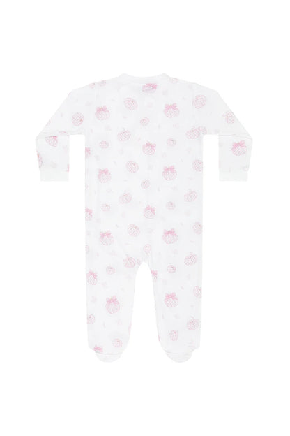 Pink Pumpkin Patch Zipper Footie