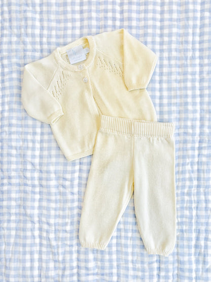 Pointelle Knit Set: Cream