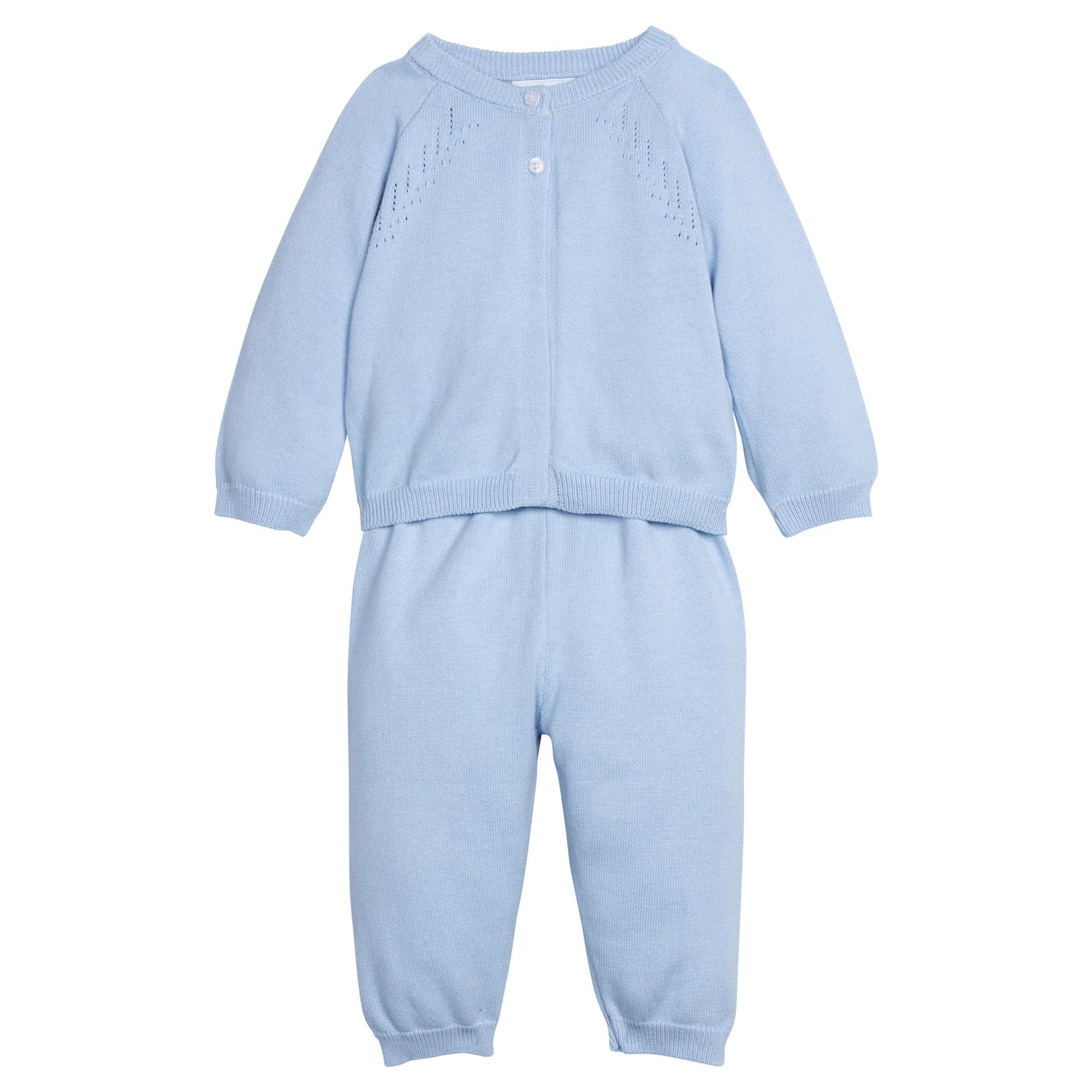 Pointelle Knit Set: Light Blue