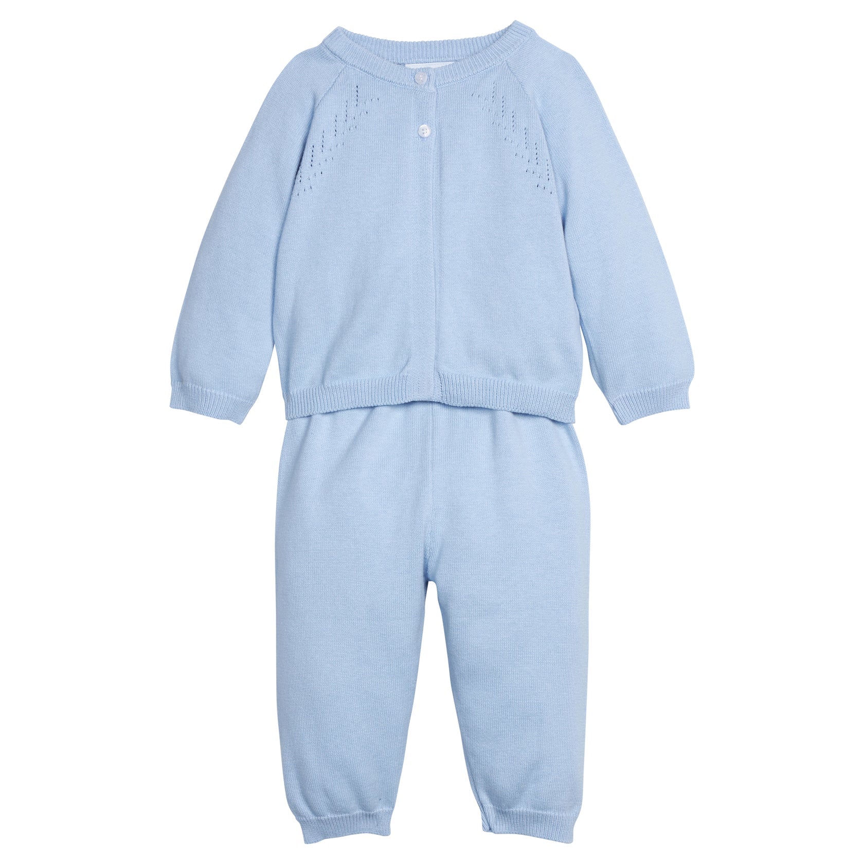 Pointelle Knit Set: Light Blue